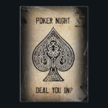 Coola Grunge Retro Poker Spader Ess Inbjudan Till<br><div class="desc">För alla fester som har med poker att göra. Anpassa den med din evenemangstitel och all detaljerad information. Tack för visningen.</div>