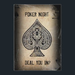 Coola Grunge Retro Poker Spader Ess Inbjudan Till<br><div class="desc">För alla fester som har med poker att göra. Anpassa den med din evenemangstitel och all detaljerad information. Tack för visningen.</div>