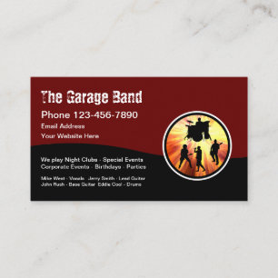 Coola Grunge Rock and roll Garage Band Visitkort