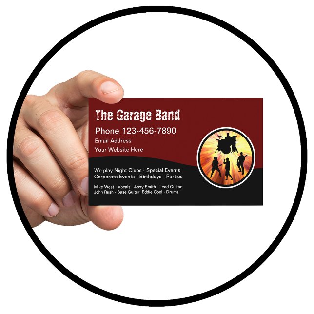 Coola Grunge Rock And Roll Garageband Visitkort (Skapare uppladdad)