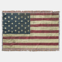 Coola Grunge U.S. Flagga Throw Blanket