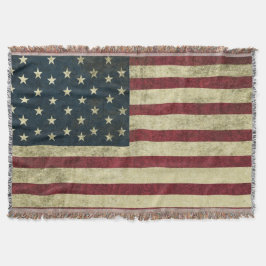 Coola Grunge U.S. Flagga Throw Blanket Filt