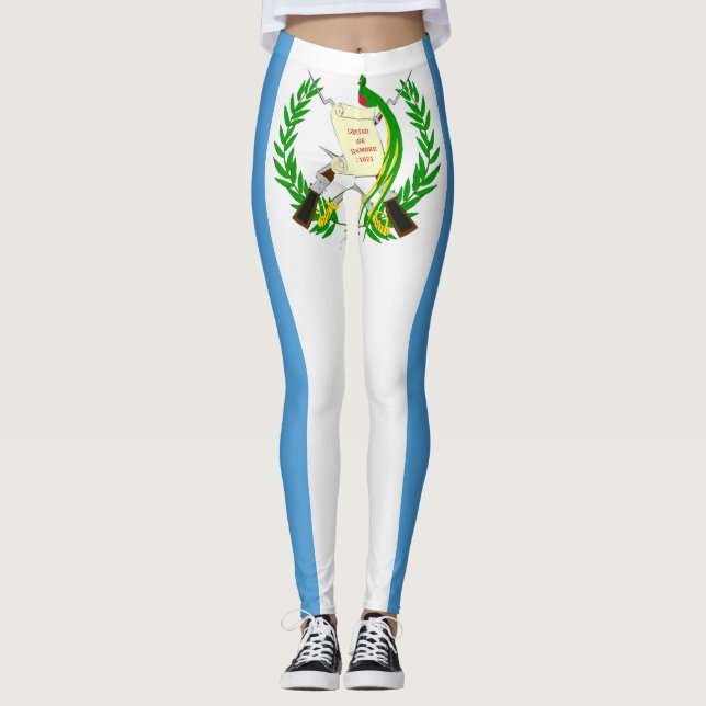 Coola Guatemala Flagga Mode Leggings (Framsida)