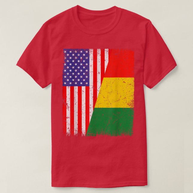 Coola Guinea Flagga USA Amerikanska Flagga Patriot T Shirt (Design framsida)