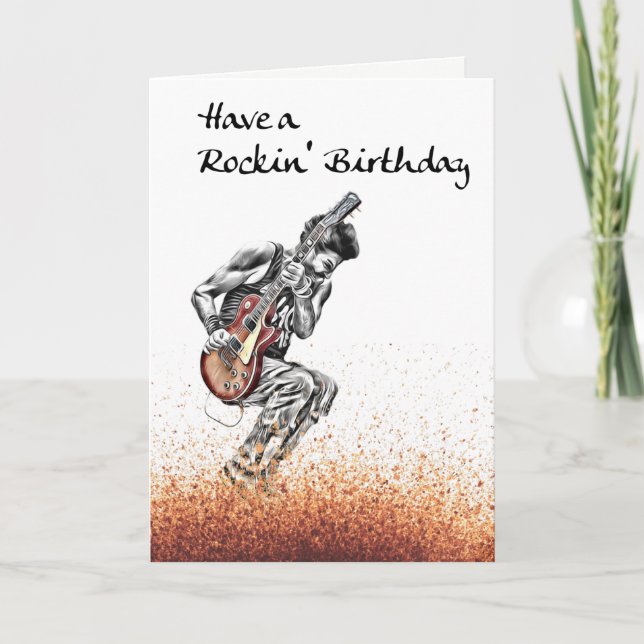 Coola Guitar Musician Rocker Guitarist Birthday Ca Kort (Framsida)