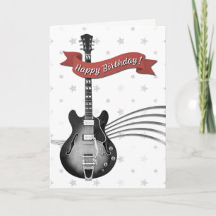 Coola Guitar Musician Rockstar Sten & Roll Birthda Kort