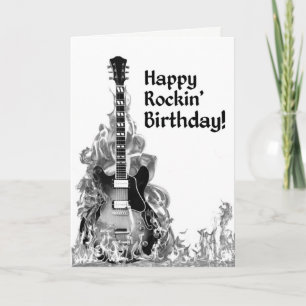Coola Guitar Musician Rockstar Sten & Roll Birthda Kort