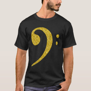 Coola Guld Bass Guitar F Clef Nyckel T Shirt