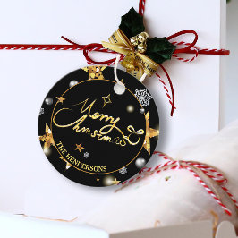 Coola Guld Black Metallic Stars God jul Gåvor Etiketter