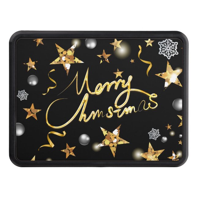 Coola Guld Black Stars Metallic Mode God jul Dragkroksskydd (Framsidan)