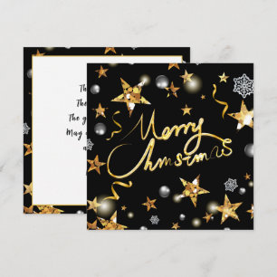 Coola Guld Black Stars Metallic Mode God jul Julkort
