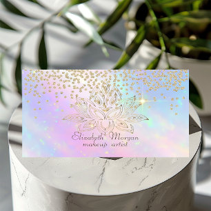 Coola Guld Diamanter Lotus Färgglad Holografisk Visitkort
