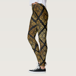 coola guld folie svarta kvinnor från mönster leggings