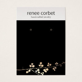 Coola Guld Gren Black Earring Visning Holder Visitkort