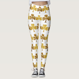 Coola Guld Irish Shamrock Klöver Patricks Day Leggings