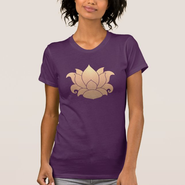 Coola Guld Lotus Yoga Meditation Lärares Lila Tee (Framsida)