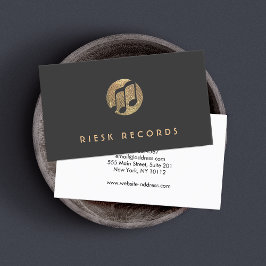 Coola Guld Music Note Logotyp Musician Visitkort