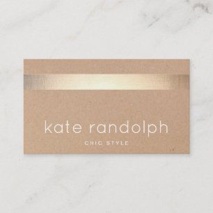 Coola Guld Stripe Kraft Tan-kartong Visitkort