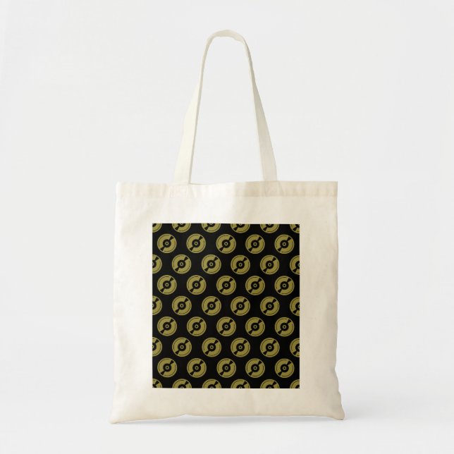 Coola Guld Vinyl Music Record Tote Bag Tygkasse (Framsidan)