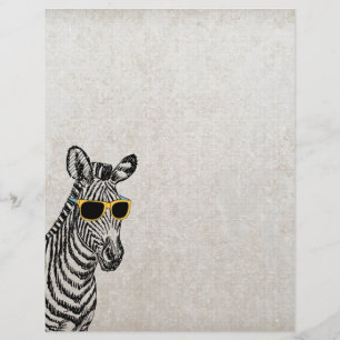 Coola gullig zebrasketch med trendig glas