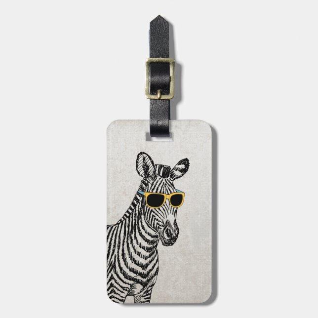 Coola gullig zebrasketch med trendig glas bagagebricka (Vertikal Framsida)
