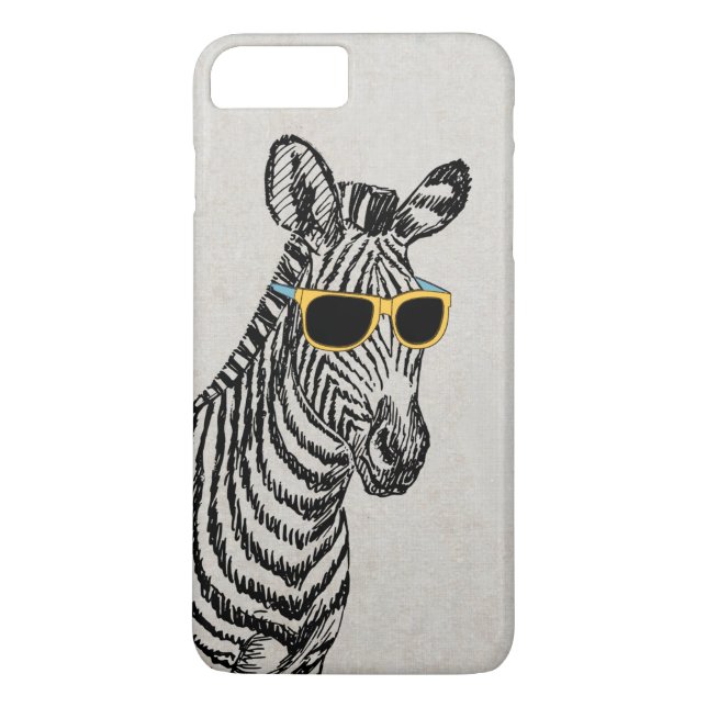 Coola gullig zebrasketch med trendig glas Case-Mate iPhone skal (Baksida)