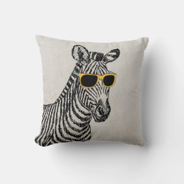Coola gullig zebrasketch med trendig glas kudde