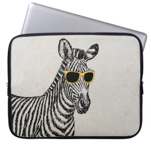 Coola gullig zebrasketch med trendig glas laptop fodral