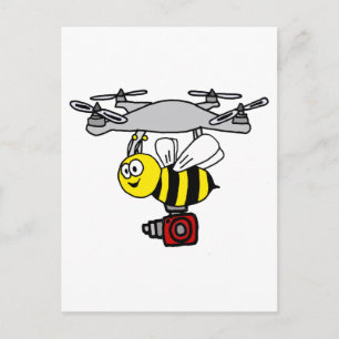 Coola Gult Jacka Bee Drone Tecknad Vykort