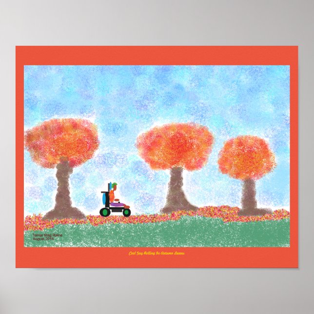 Coola Guy Rolling i vänsterförhandsgranskning höst Poster (Framsidan)