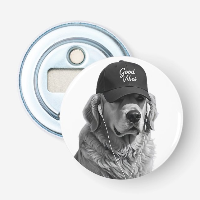 Coola Gyllene Retriever Bra Böjjarflasköppnare Flasköppnare (Framsidan)