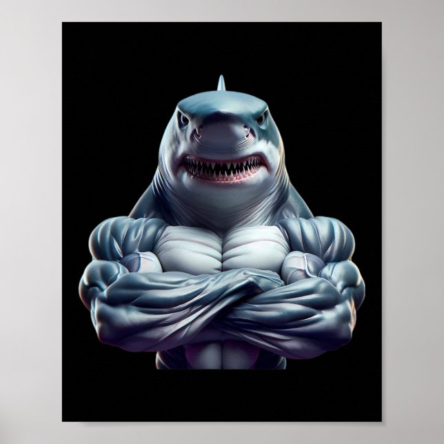 Coola Gym för hak Flexing Fläkt Älskare Bodybuildi Poster (Framsidan)