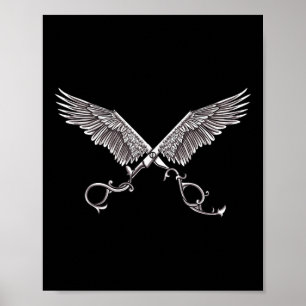 Coola Hair Stylist-sax med Vingar Tatto Art H Poster