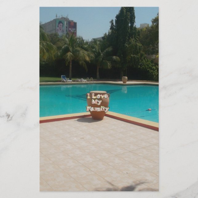 Coola Hakuna Matata Bassäng Side I kärlek Min fami Brevpapper (Framsida)