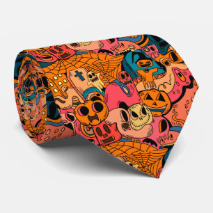 coola Halloween graffiti tiled mönster Slips