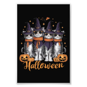 Coola Halloween-katter Present till dotter Present Fototryck