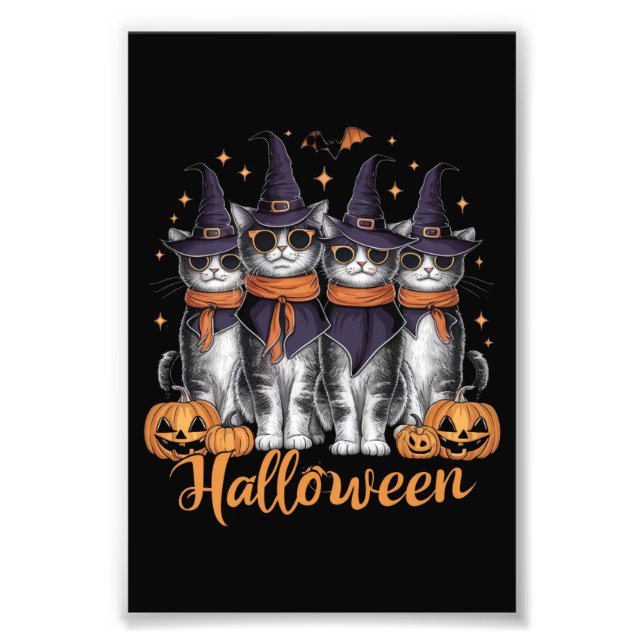 Coola Halloween-katter Present till dotter Present Fototryck (Framsidan)