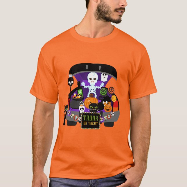 coola Halloween-trunkbehandlade Helgdag T-Shirt  (Framsida)