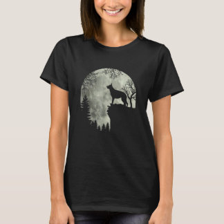 Coola Halloween Tysk Vallhund Måne Ylar I F T Shirt