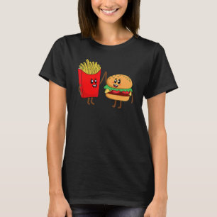 Coola Hamburger För manar Women Fransk Fries Burge T Shirt