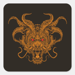 Coola Hand plockade Dragon Head Illustration Fyrkantigt Klistermärke