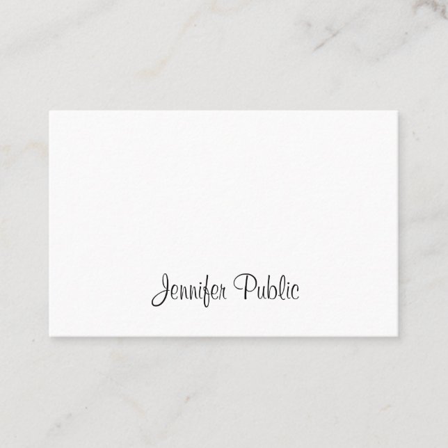 Coola Handskriven Elegant Modern Calligraphy Visitkort (Framsida)