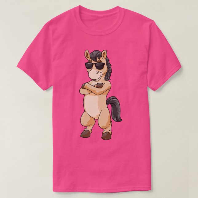 Coola häst med solglasögon t shirt (Design framsida)