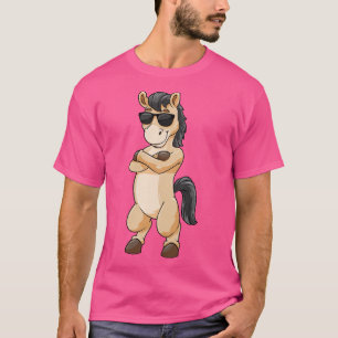 Coola häst med solglasögon t shirt