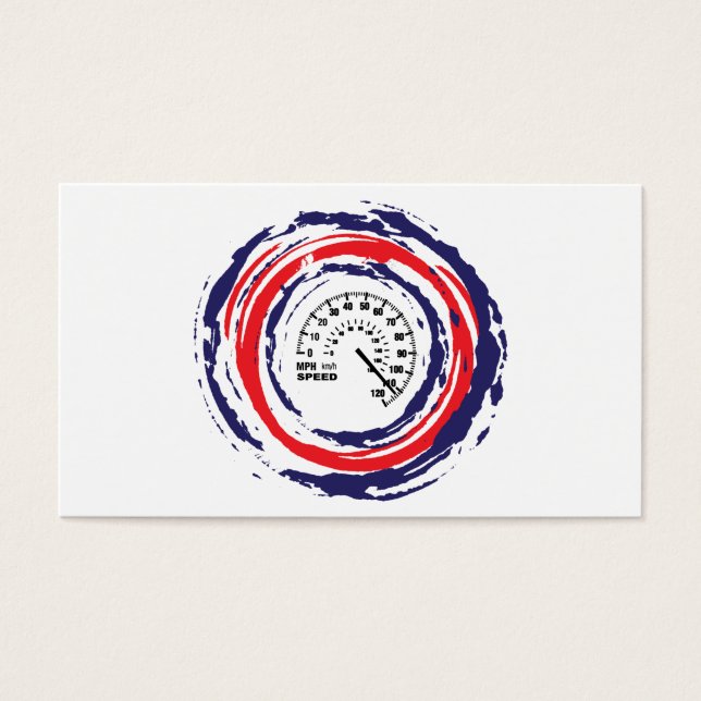 Coola Hastighet Emblem (röd blått och vit) 2 Visitkort (Framsidan)