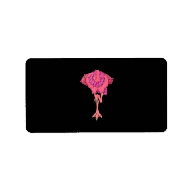 Coola Headless Flamingo Halloween Costume Funny Adressetikett (Framsidan)