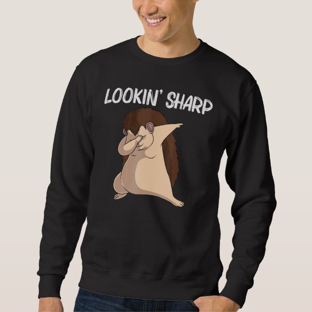 Coola Hedgehog För manar Women Spiny Quills Garden Lång Ärmad Tröja (Framsida)