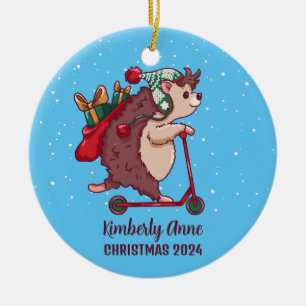 Coola Hedgehog jul Snowy Winter Helgdag Julgransprydnad Keramik