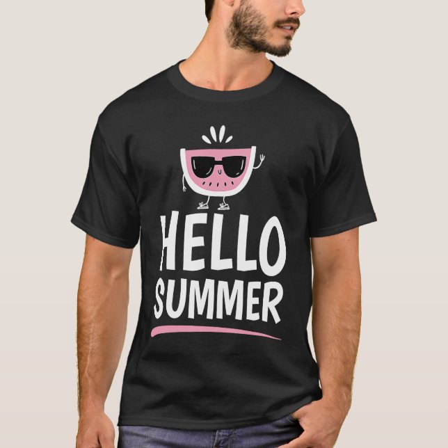 Coola Hej Summer Watermelon Sunglasses Melon Grow T Shirt (Framsida)