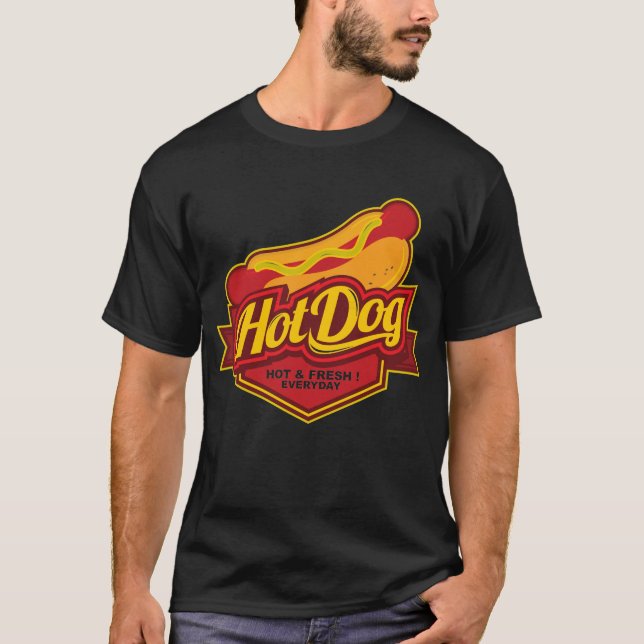 coola hett, ny hotdog ord art t shirt (Framsida)